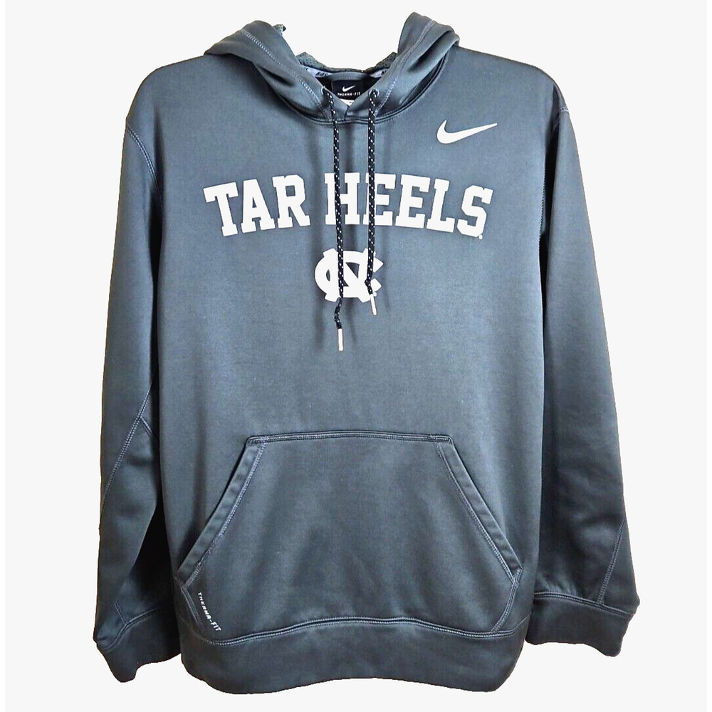 Nike North Carolina Tar Heels hoodie men Medium Therma Fit NCAA Gray silver Logo